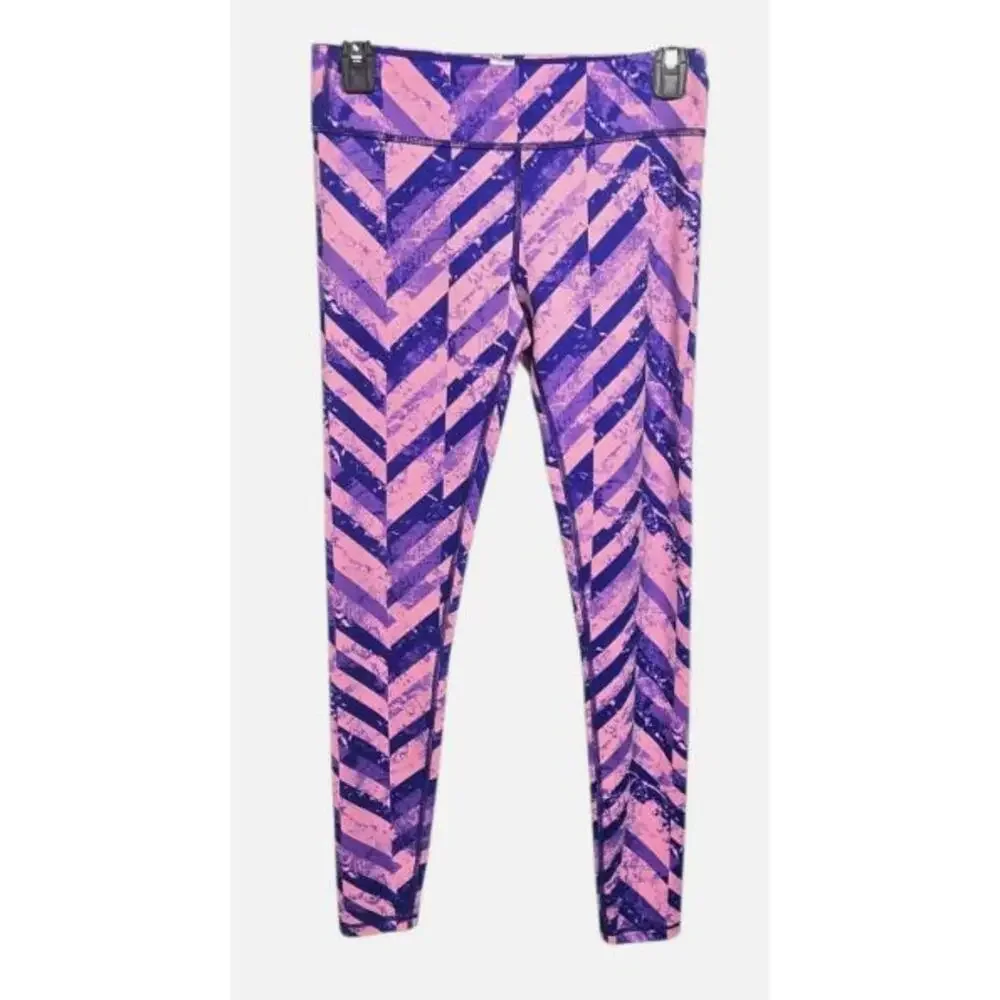 Pre-Owned Dance Leggings Iviva Pink Purple Chevron Large Child Jazz Gymnastics